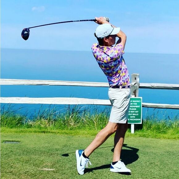 Tropical Bros Pink and Yellow Palm Tree Casual Men's Golf Shirt --‎ XL - Picture 4 of 11